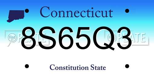 8S65Q3 Connecticut License Plate