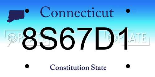 8S67D1 Connecticut License Plate