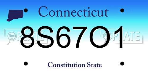8S67O1 Connecticut License Plate