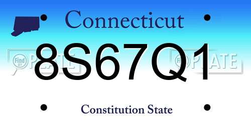 8S67Q1 Connecticut License Plate