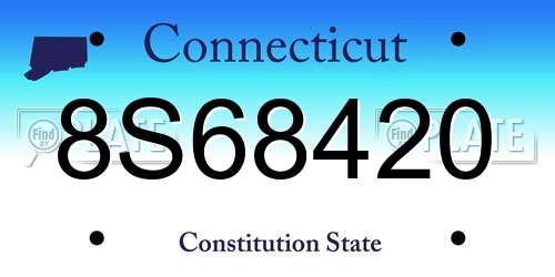 8S68420 Connecticut License Plate