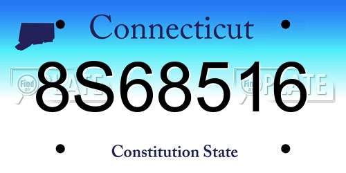 8S68516 Connecticut License Plate