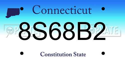 8S68B2 Connecticut License Plate