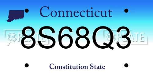 8S68Q3 Connecticut License Plate
