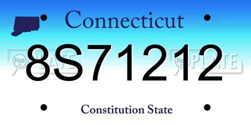 8S71212 Connecticut License Plate