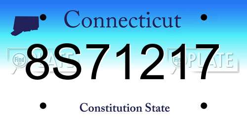 8S71217 Connecticut License Plate