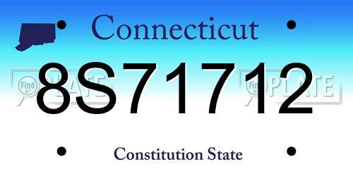 8S71712 Connecticut License Plate
