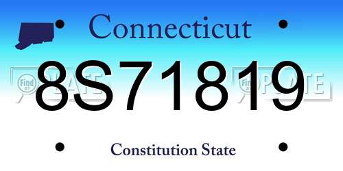 8S71819 Connecticut License Plate