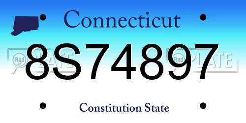 8S74897 Connecticut License Plate
