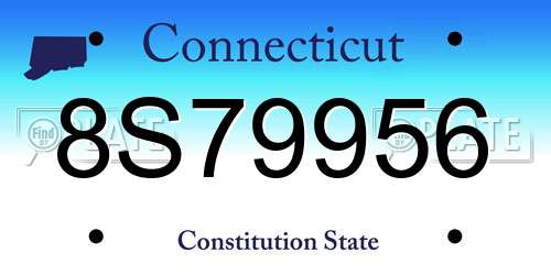 8S79956 Connecticut License Plate