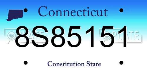 8S85151 Connecticut License Plate