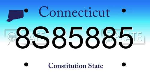 8S85885 Connecticut License Plate