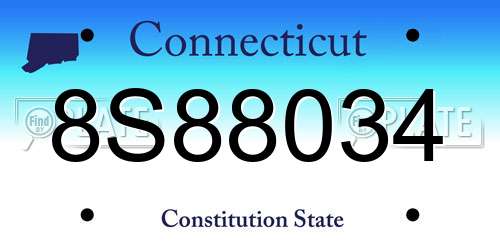 8S88034 Connecticut License Plate