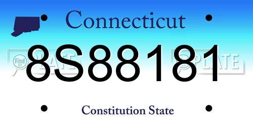 8S88181 Connecticut License Plate