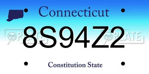 8S94Z2 Connecticut License Plate