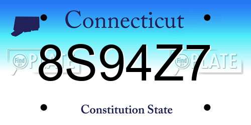 8S94Z7 Connecticut License Plate