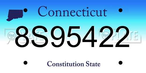 8S95422 Connecticut License Plate
