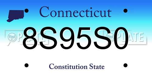 8S95S0 Connecticut License Plate