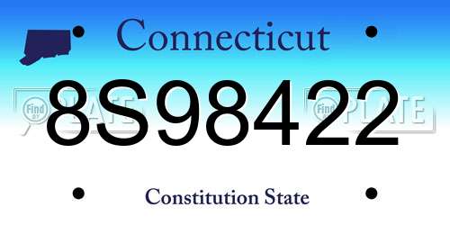 8S98422 Connecticut License Plate