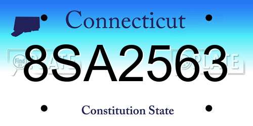 8SA2563 Connecticut License Plate