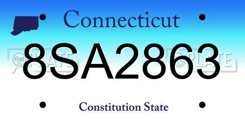 8SA2863 Connecticut License Plate