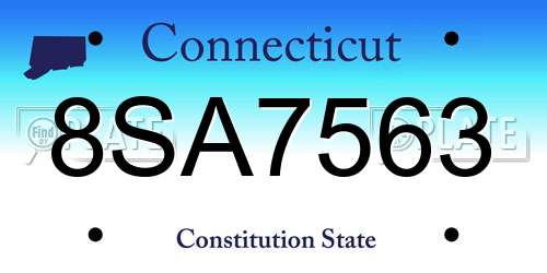 8SA7563 Connecticut License Plate