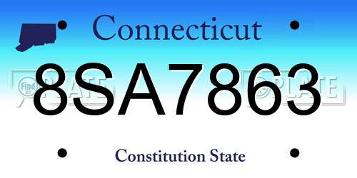 8SA7863 Connecticut License Plate