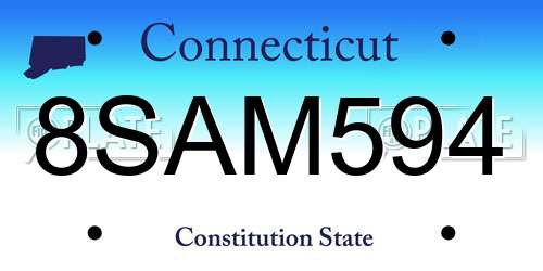 8SAM594 Connecticut License Plate