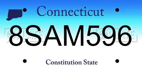 8SAM596 Connecticut License Plate