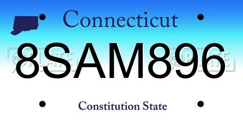 8SAM896 Connecticut License Plate