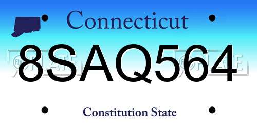 8SAQ564 Connecticut License Plate