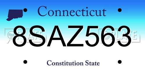8SAZ563 Connecticut License Plate
