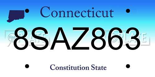 8SAZ863 Connecticut License Plate