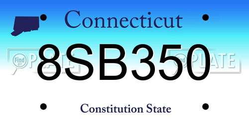 8SB350 Connecticut License Plate