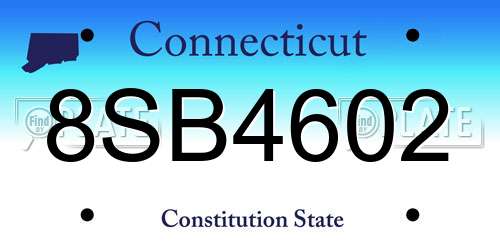 8SB4602 Connecticut License Plate