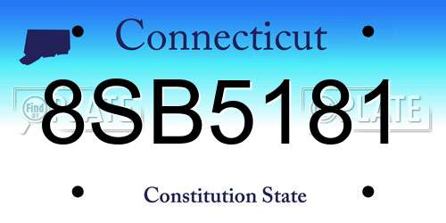 8SB5181 Connecticut License Plate
