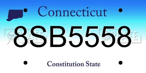 8SB5558 Connecticut License Plate