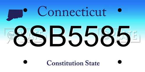 8SB5585 Connecticut License Plate