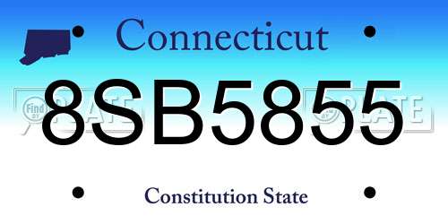 8SB5855 Connecticut License Plate