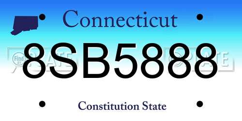 8SB5888 Connecticut License Plate