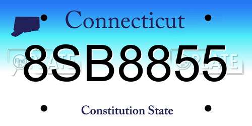 8SB8855 Connecticut License Plate