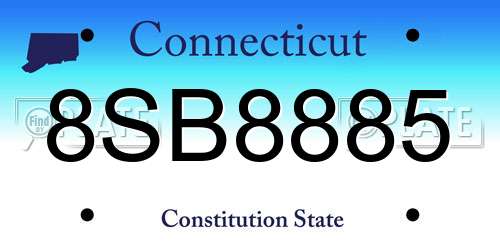 8SB8885 Connecticut License Plate