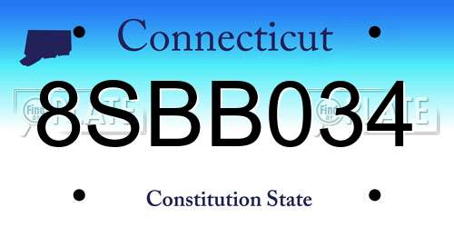 8SBB034 Connecticut License Plate