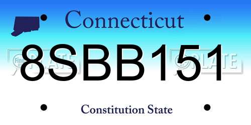8SBB151 Connecticut License Plate