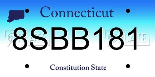 8SBB181 Connecticut License Plate