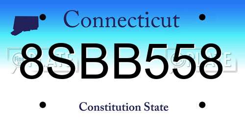 8SBB558 Connecticut License Plate