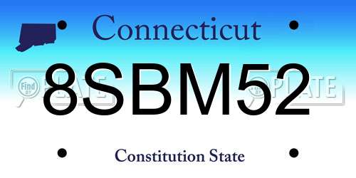 8SBM52 Connecticut License Plate