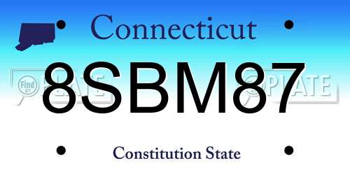 8SBM87 Connecticut License Plate
