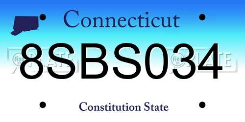 8SBS034 Connecticut License Plate