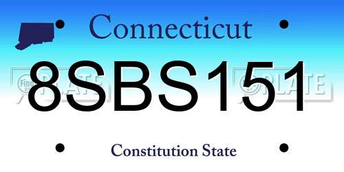 8SBS151 Connecticut License Plate